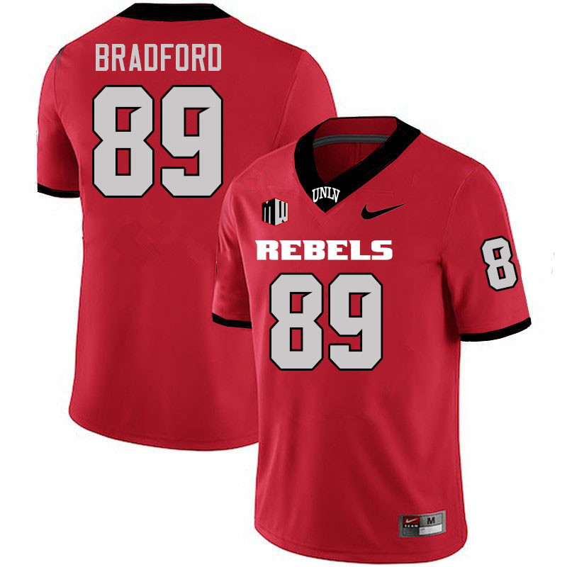 Men #89 Malik Bradford UNLV Rebels College Football Jerseys Stitched-Scarlet